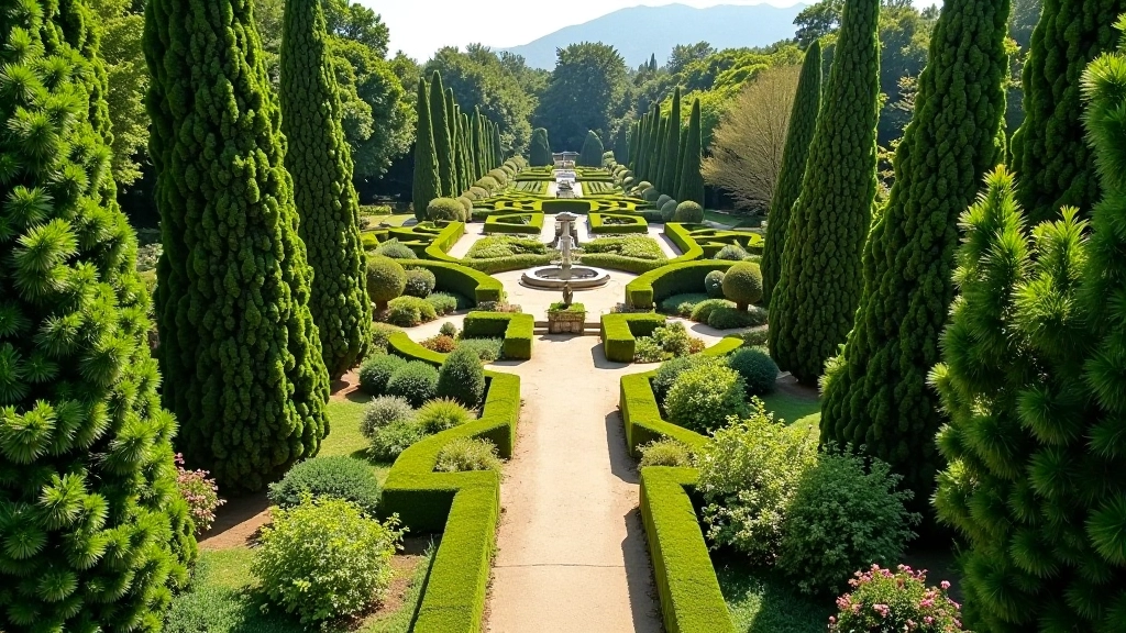 Vista aérea del Jardín Botánico mostrando sus múltiples secciones y senderos sinuosos